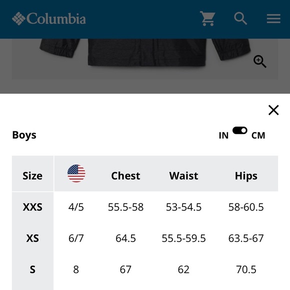 Columbia black and blue Omni shield rain jacket size XXS (4yo) - Picture 10 of 10